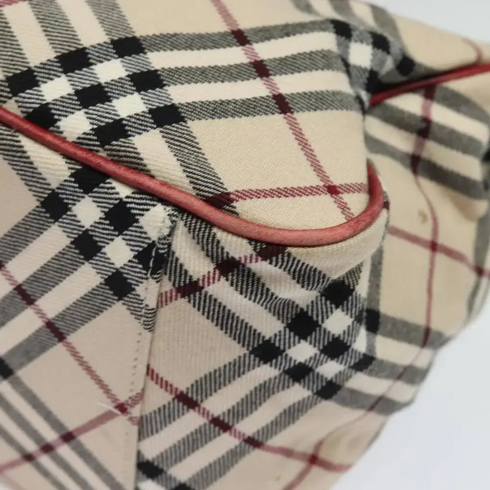 BURBERRY Nova Check Blue Label Hand Bag Canvas Beige Red Auth yk13174 - Picture 15 of 16